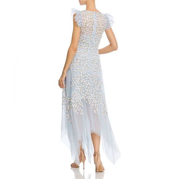 COPY - Embroidered Ruffle Handkerchief Hem Tulle Dress BCBGMAXAZRIA - Picture 4 of 6